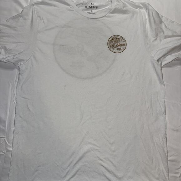 Simms Fishing T Shirt Mens Large Logo Lightweight White Tshirt - Picture 1 of 7